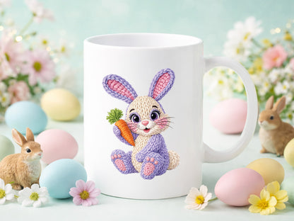 Knit Faux Yarn Bunny Easter PNG Sublimation