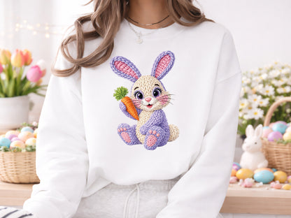 Knit Faux Yarn Bunny Easter PNG Sublimation