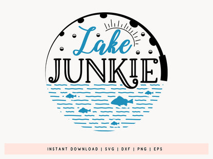 Lake Junkie, Fishing Pole and Fish SVG