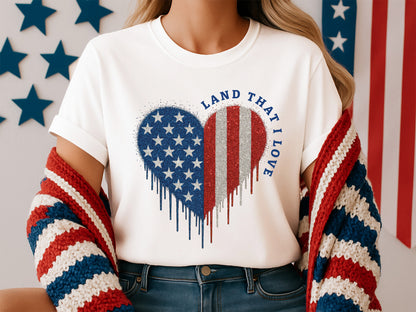 Land That I Love, 4th of July Heart Sublimation