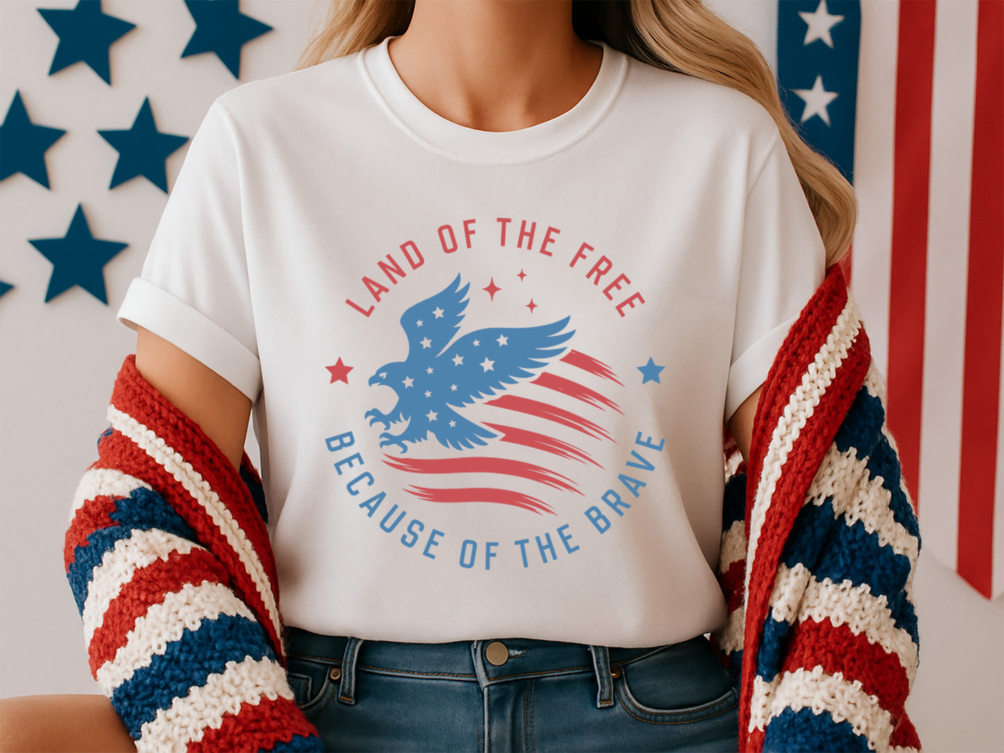 Land of the Free Because of the Brave, 4th of July SVG
