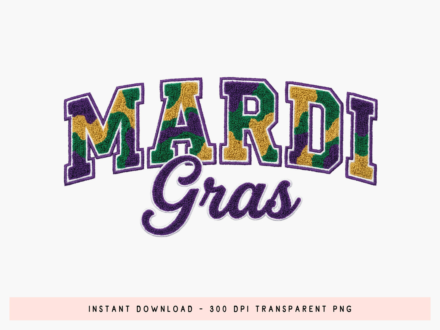 Latch Hook Faux Yarn Mardi Gras Sublimation