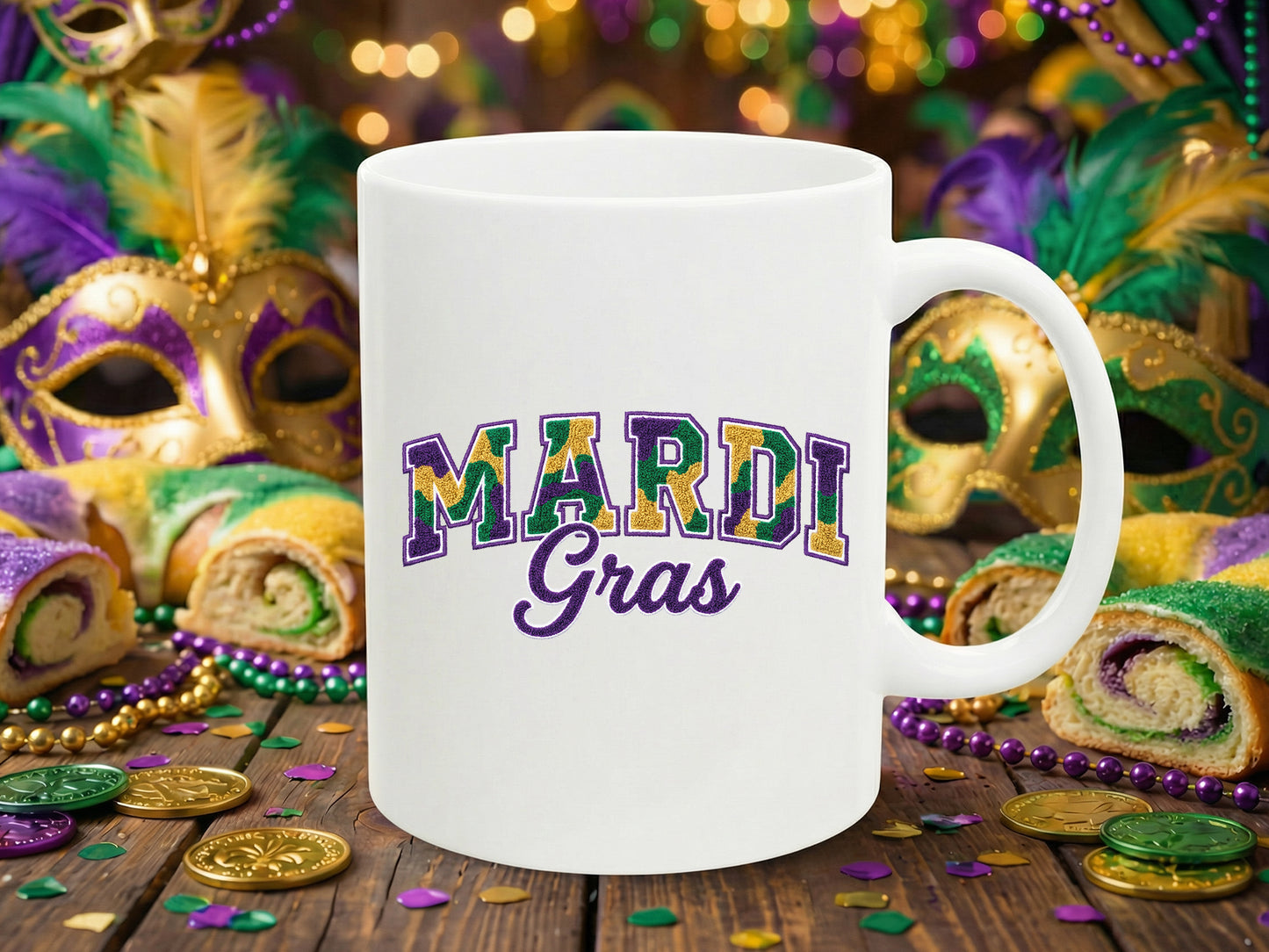 Latch Hook Faux Yarn Mardi Gras Sublimation