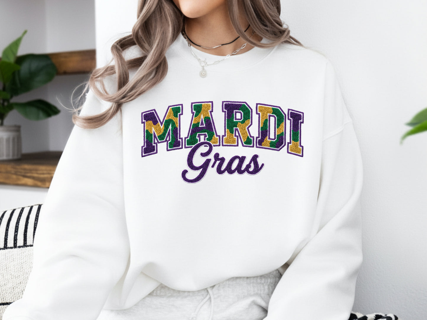 Latch Hook Faux Yarn Mardi Gras Sublimation