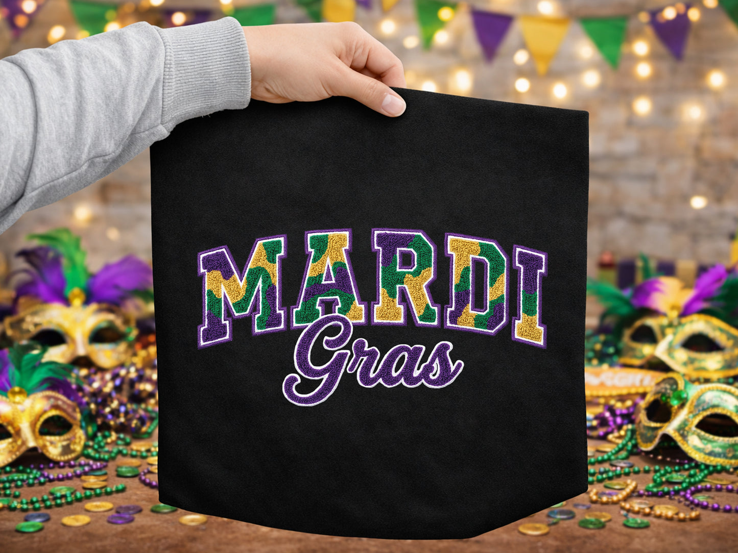 Latch Hook Faux Yarn Mardi Gras Sublimation