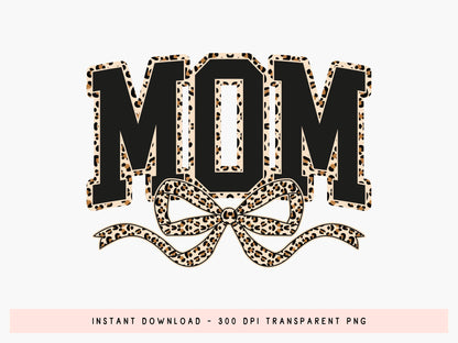 Leopard Coquette Bow Mom PNG Sublimation