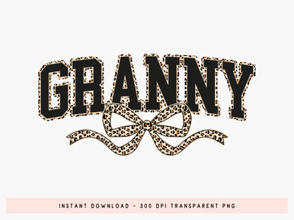 Leopard Coquette Granny Sublimation PNG