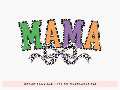 Leopard Coquette Mama Mardi Gras Sublimation