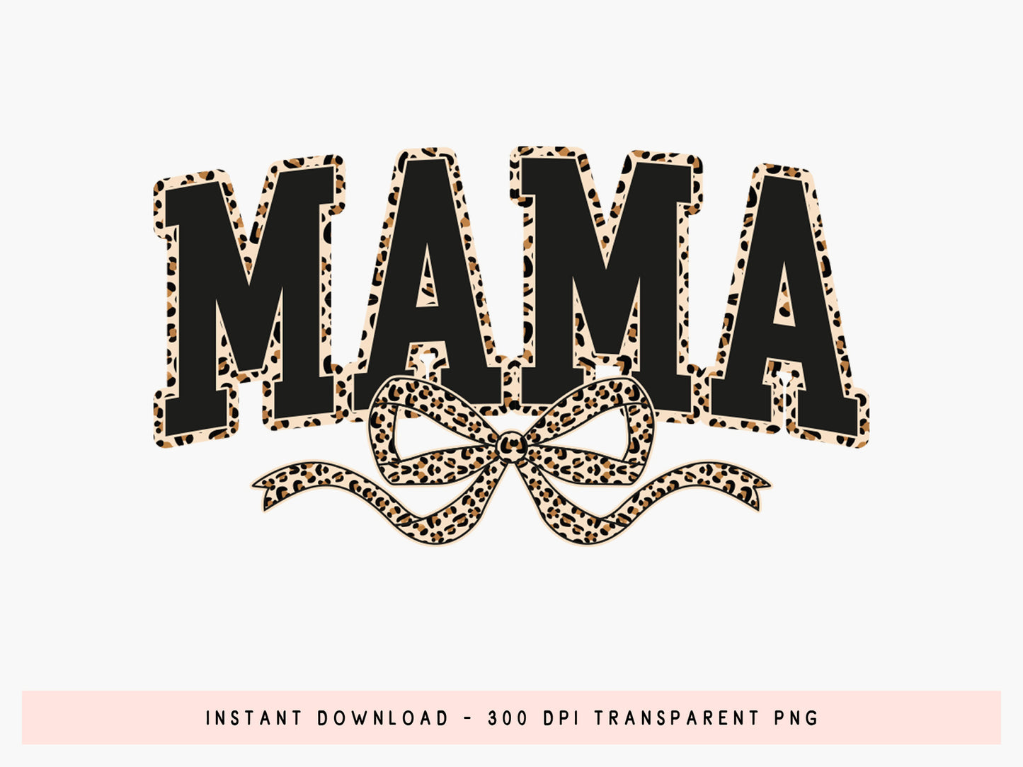 Leopard Mama Coquette Bow PNG Sublimation
