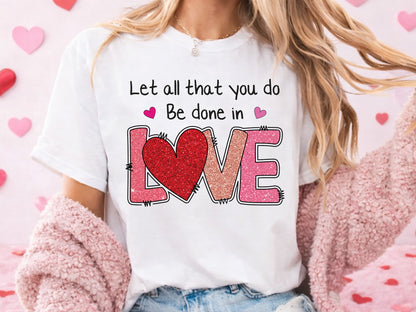 Let All That You Do Be Done in Love, Preppy Valentine PNG