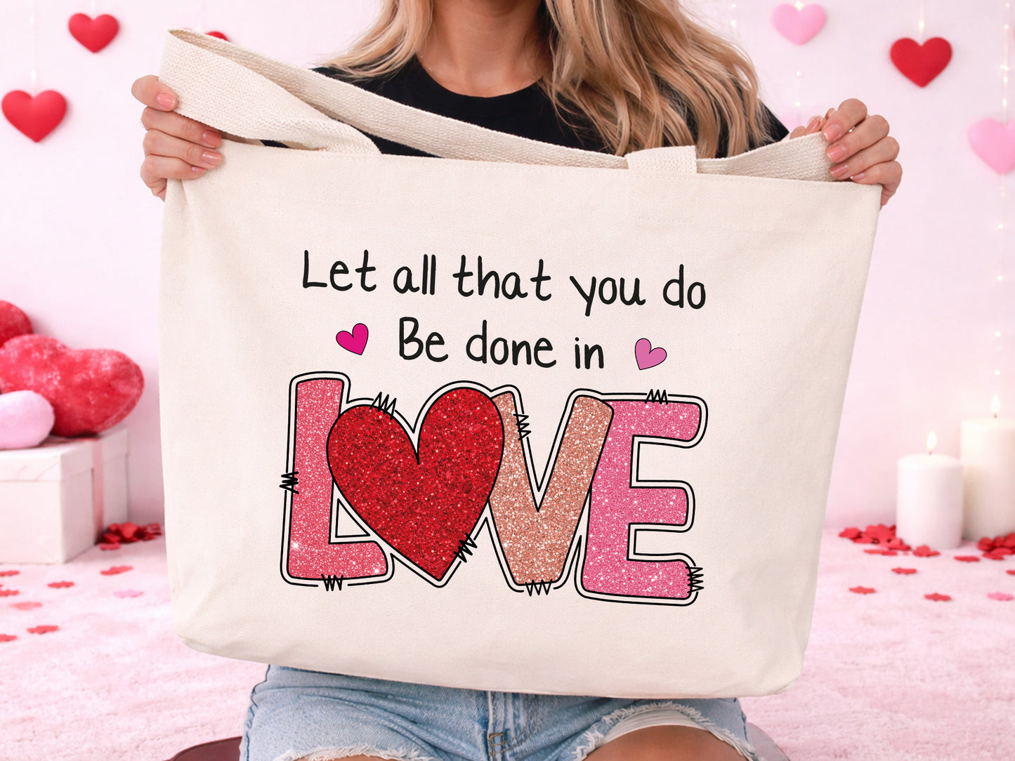 Let All That You Do Be Done in Love, Preppy Valentine PNG