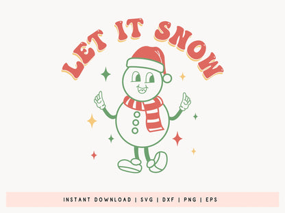 Let It Snow - Retro Christmas SVG