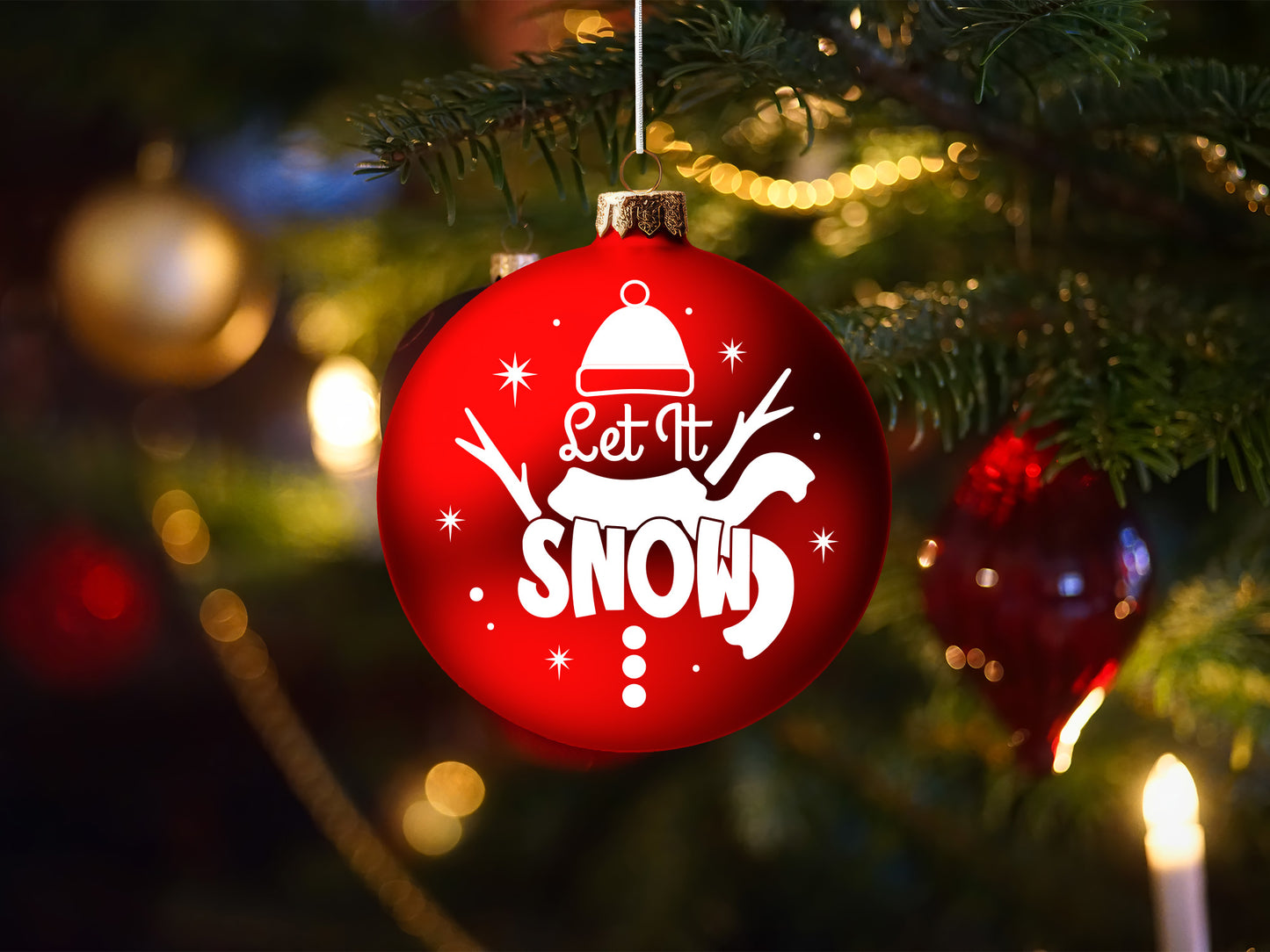 Let It Snow - Unique Christmas Ornament SVG File