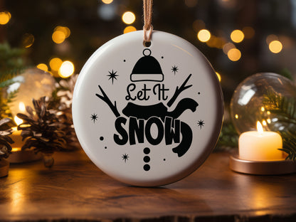 Let It Snow - Unique Christmas Ornament SVG File