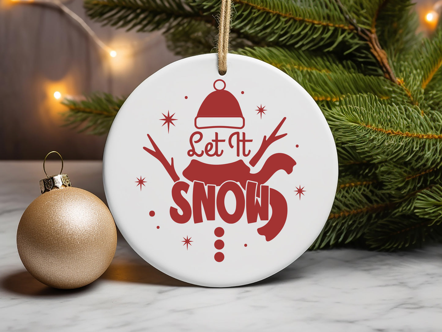 Let It Snow - Unique Christmas Ornament SVG File