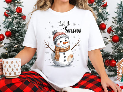Let It Snow, Christmas Snowman PNG Sublimation
