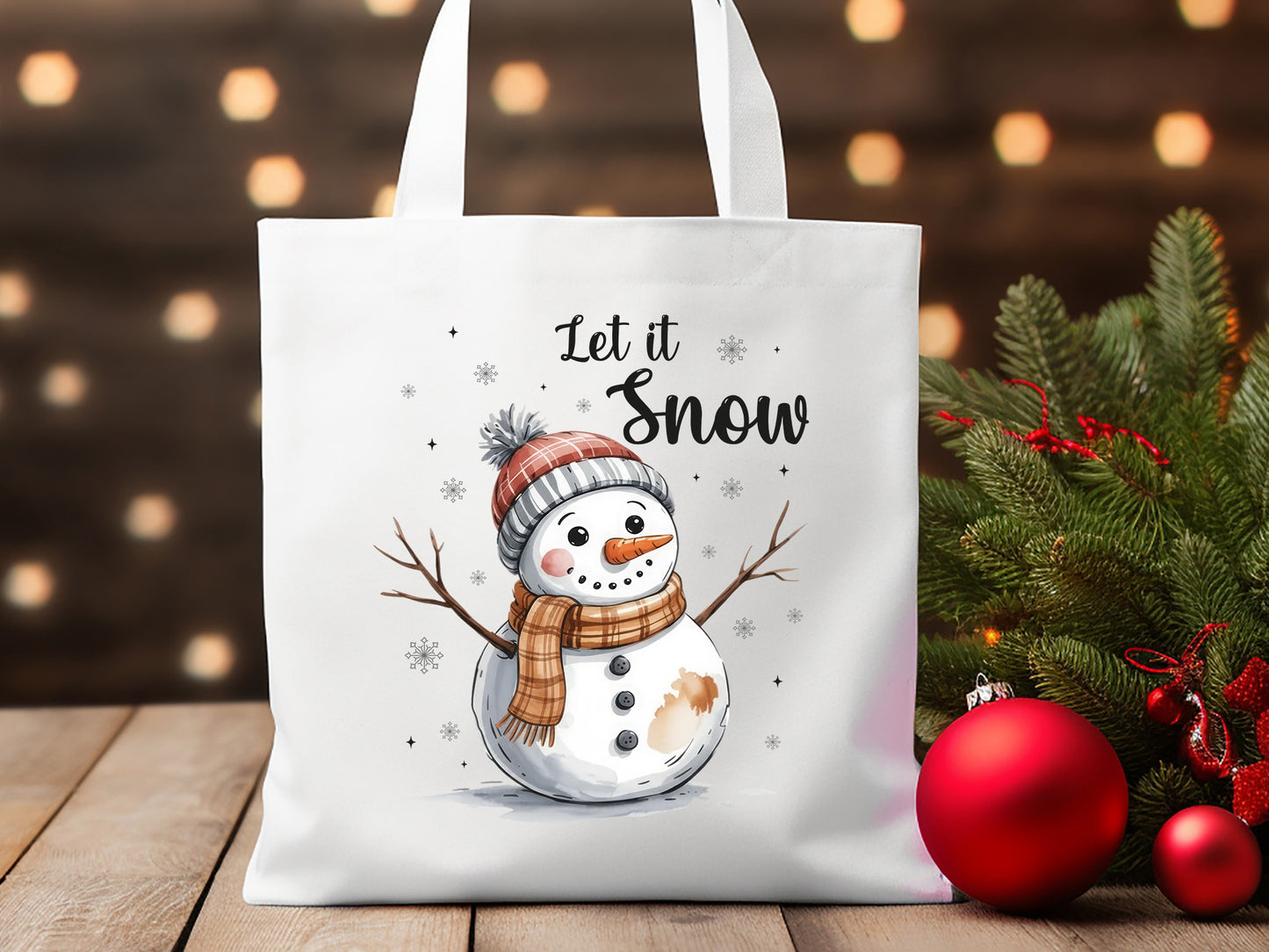 Let It Snow, Christmas Snowman PNG Sublimation