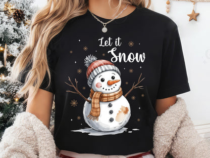 Let It Snow, Christmas Snowman PNG Sublimation