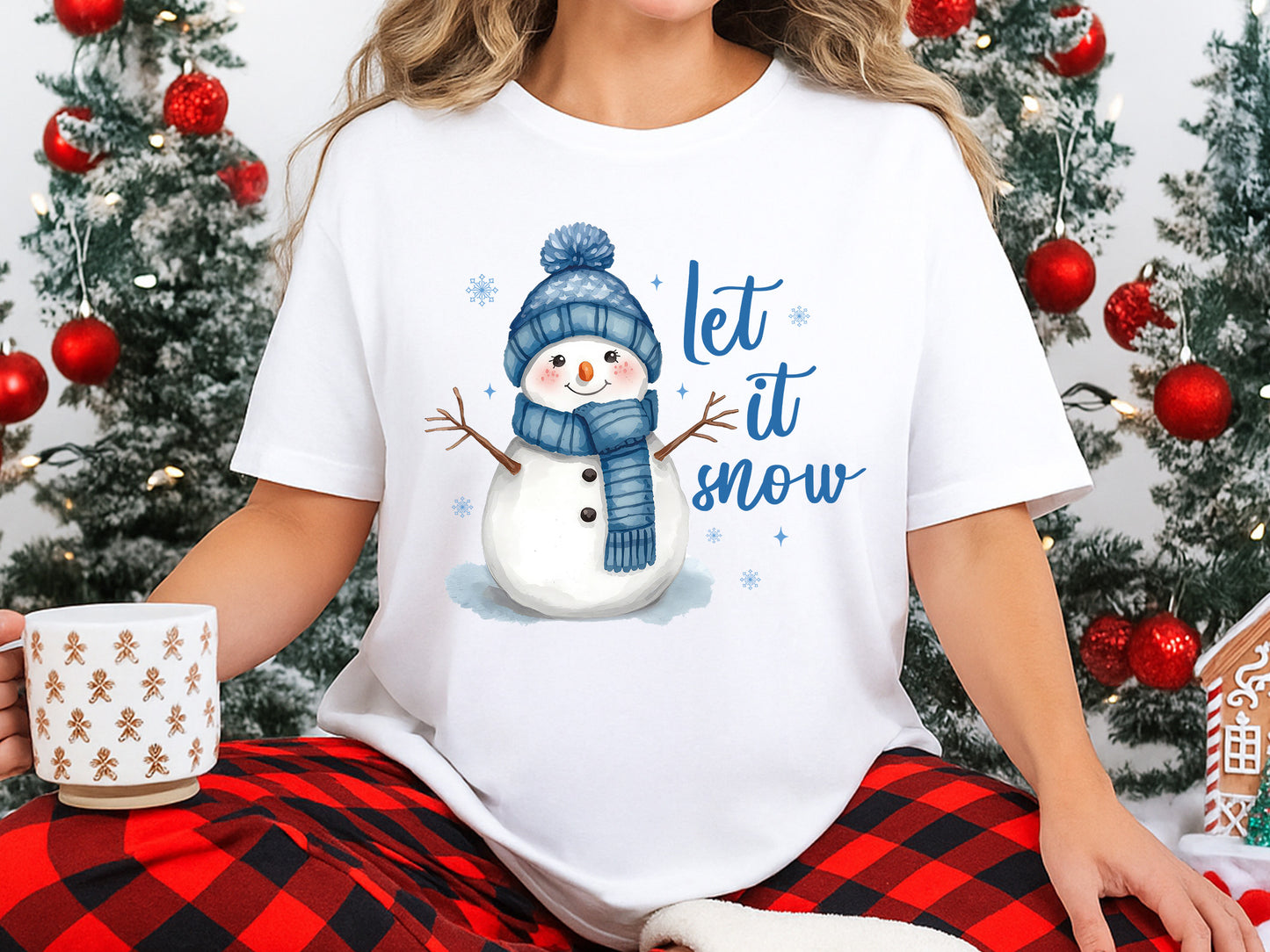 Let It Snow, Christmas Snowman Sublimation