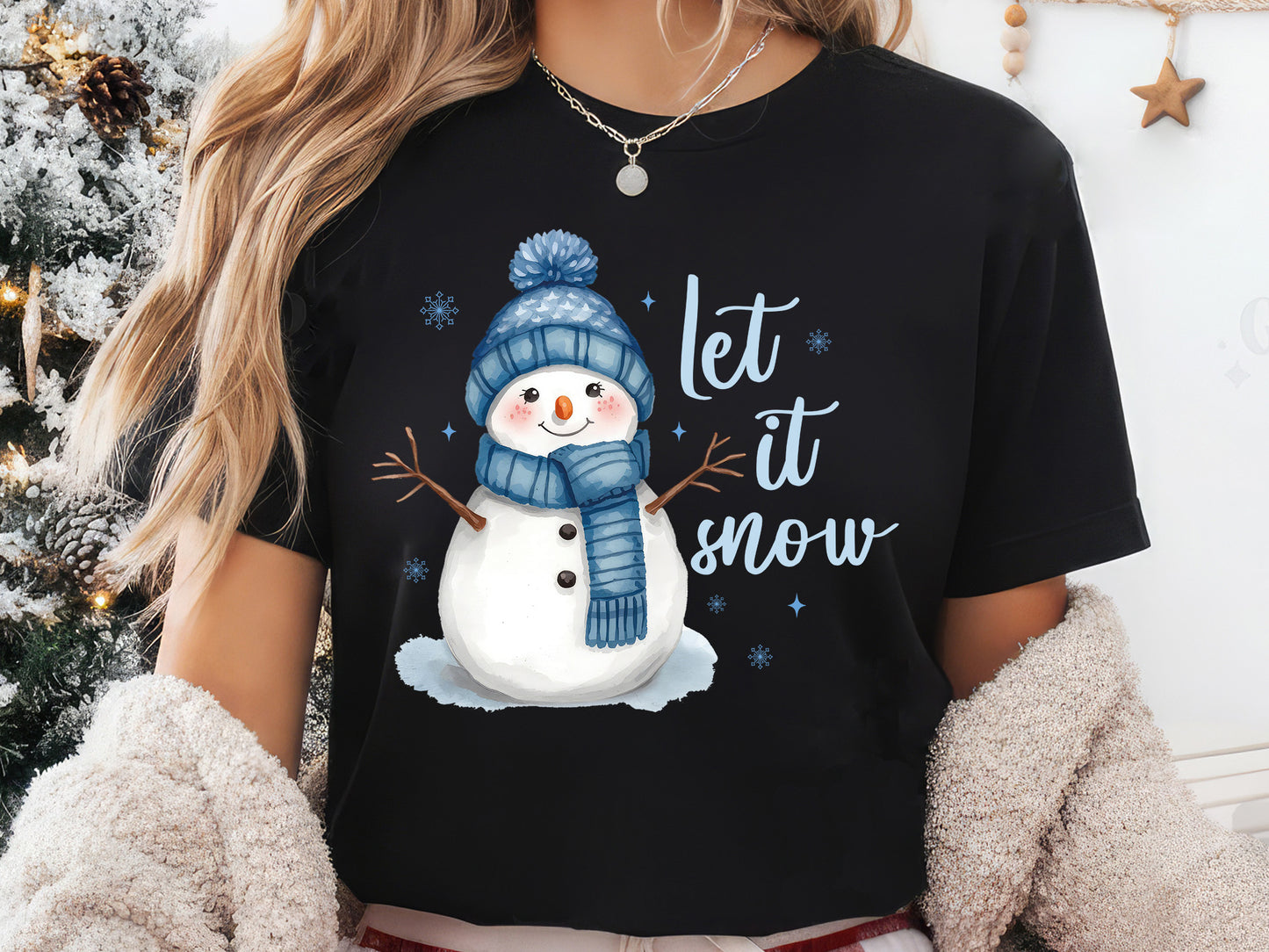 Let It Snow, Christmas Snowman Sublimation