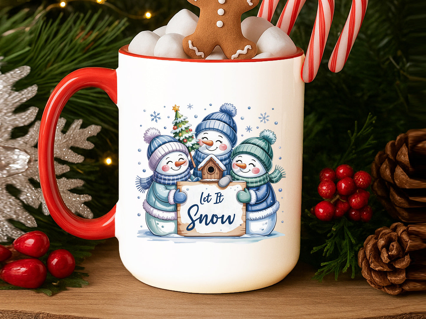 Let It Snow, Snowman Christmas Sublimation