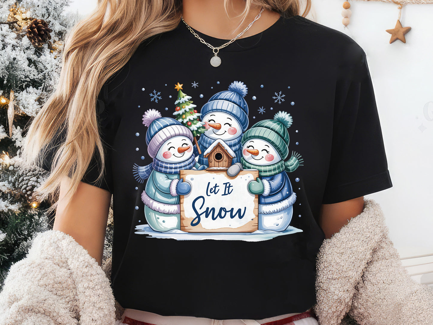 Let It Snow, Snowman Christmas Sublimation