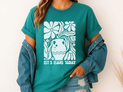 Let's Learn Today, Funny Teacher Boho Floral SVG