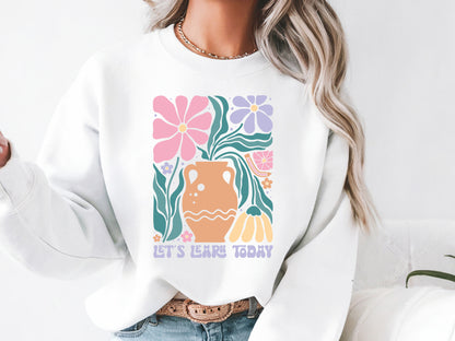 Let's Learn Today, Funny Teacher Boho Floral SVG