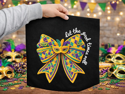 Let the Good Times Roll - Faux Yarn Coquette Mardi Gras PNG