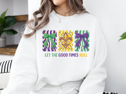 Let the Good Times Roll, Faux Yarn Mardi Gras PNG