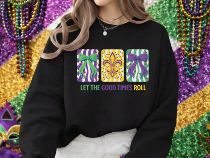 Let the Good Times Roll, Faux Yarn Mardi Gras PNG
