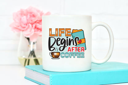 Life Begins After Coffee Sublimation Funny