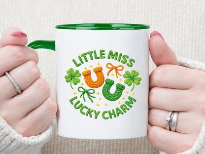 Little Miss Lucky Charm, Faux Yarn St Patrick's PNG