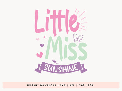 Little Miss Sunshine - Girl Power Cut File SVG