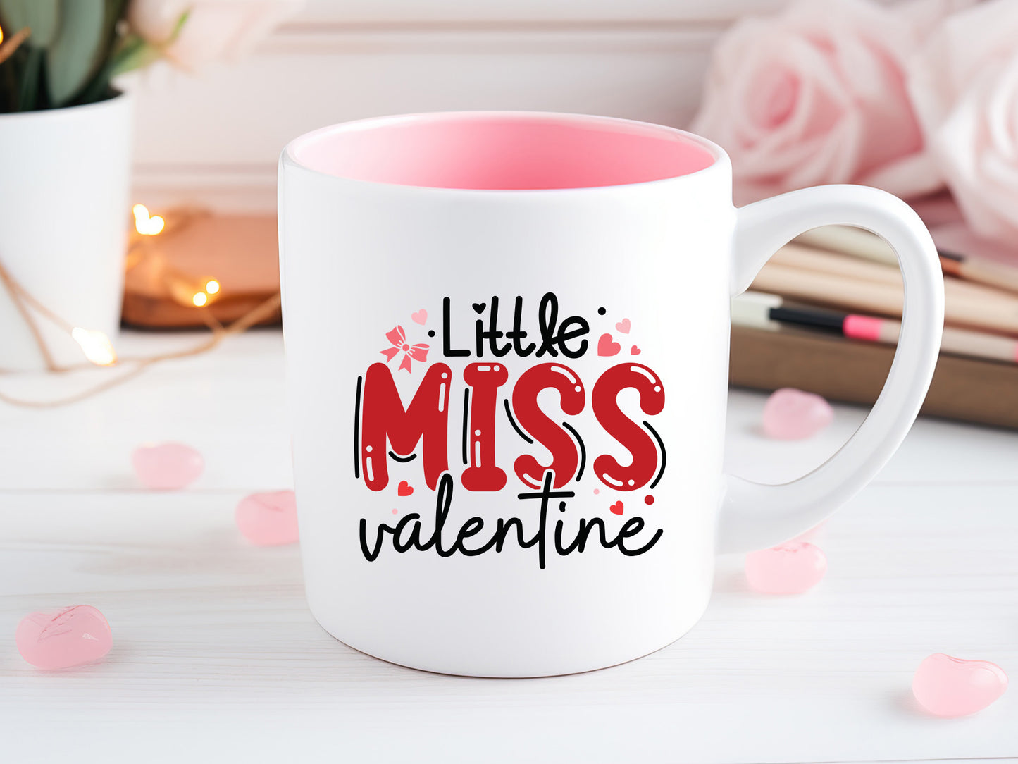 Little Miss Valentine - Cute Kids Valentine's Day SVG