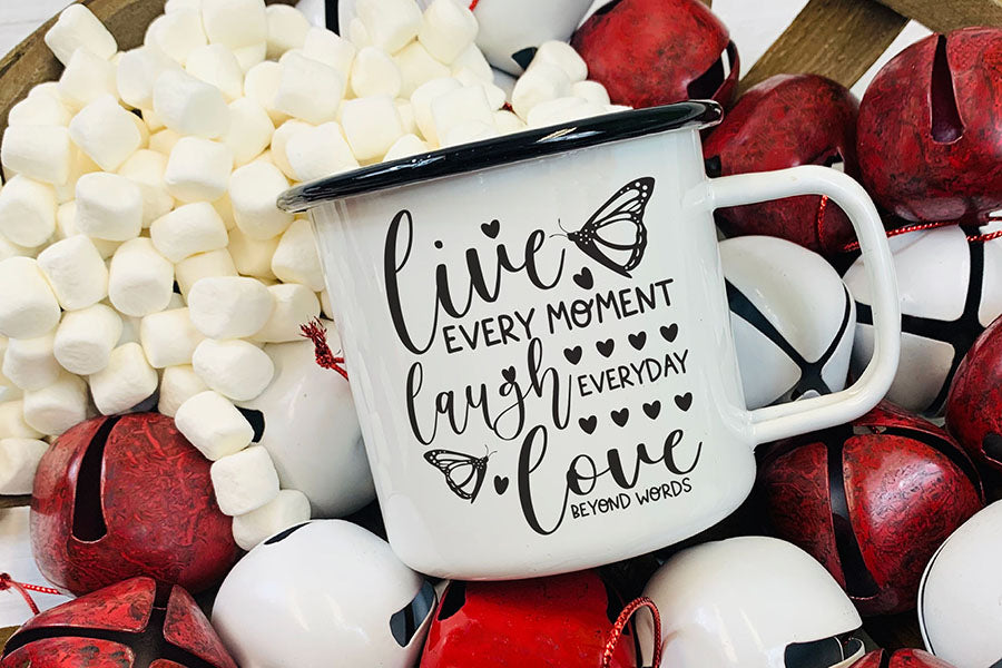 Live Every Moment Laugh Everyday - Funny Butterfly SVG