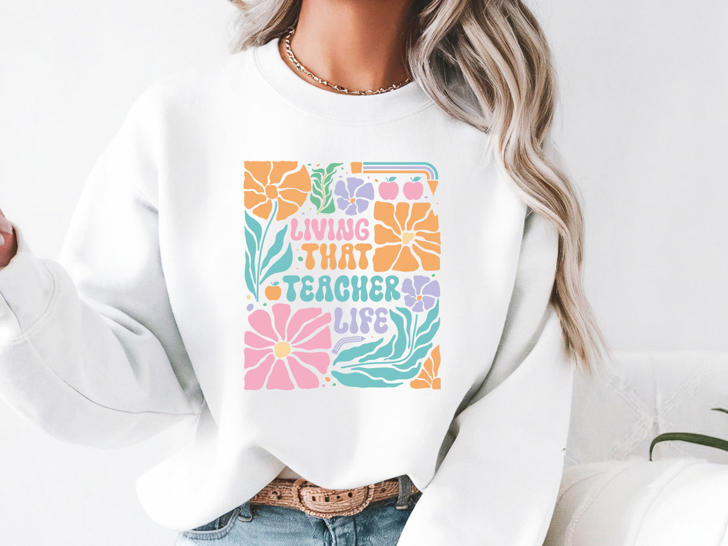 Living That Teacher Life SVG Boho Floral