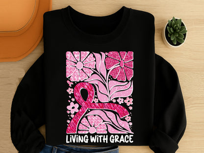 Living with Grace, Glitter Preppy Breast Cancer Sublimation
