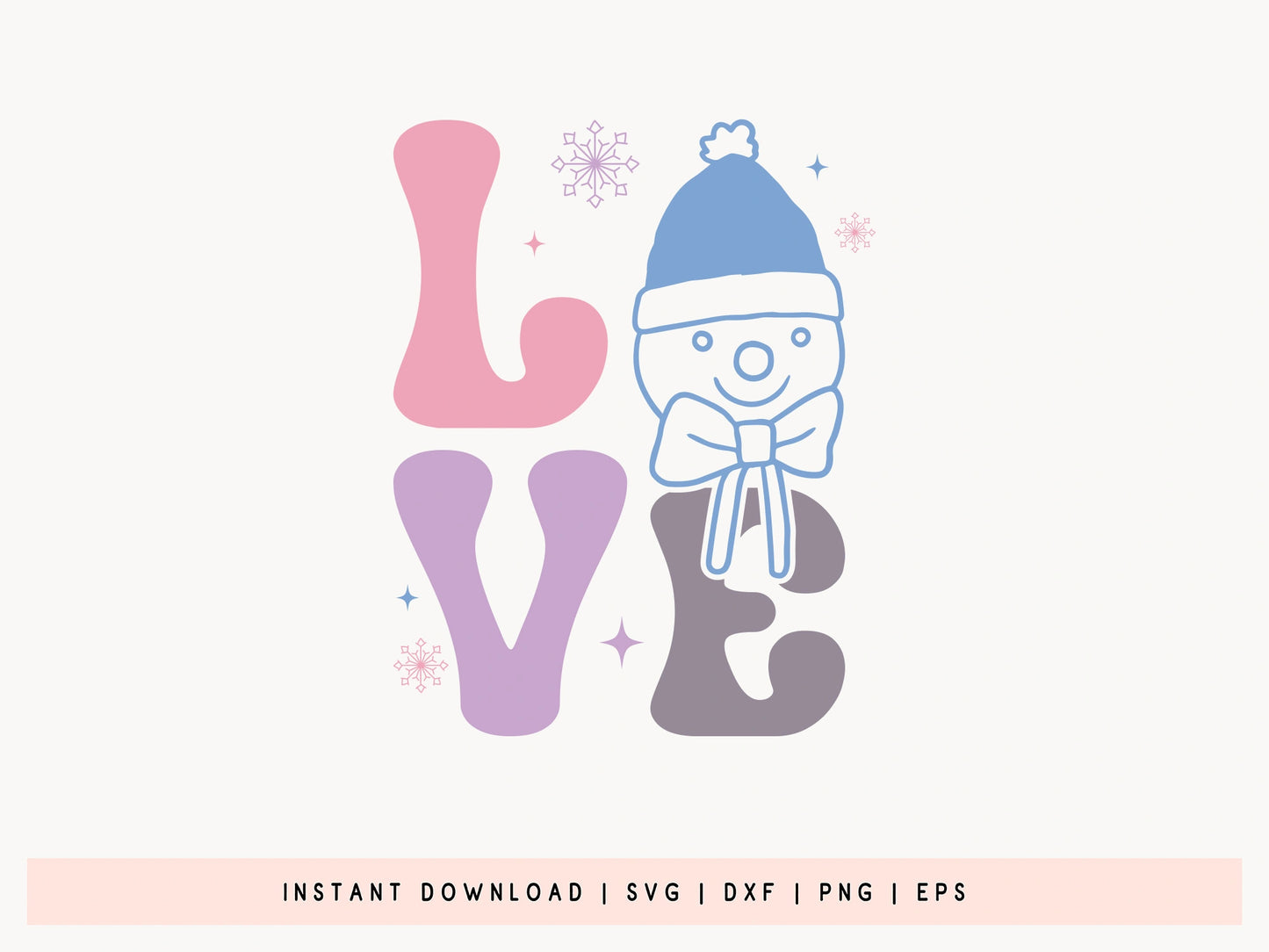 Love - Cute Snowman SVG Design