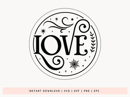 Love - Handmade Christmas Ornament SVG Design