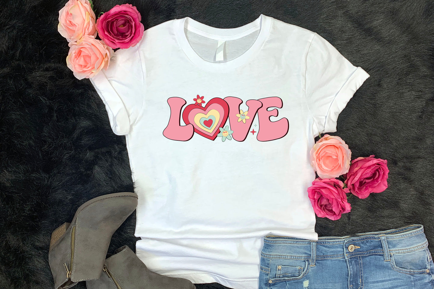 Love - Retro Valentines Sublimation Design