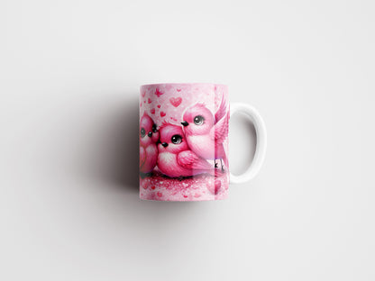 Love Bird Valentine Mug Wrap Sublimation PNG