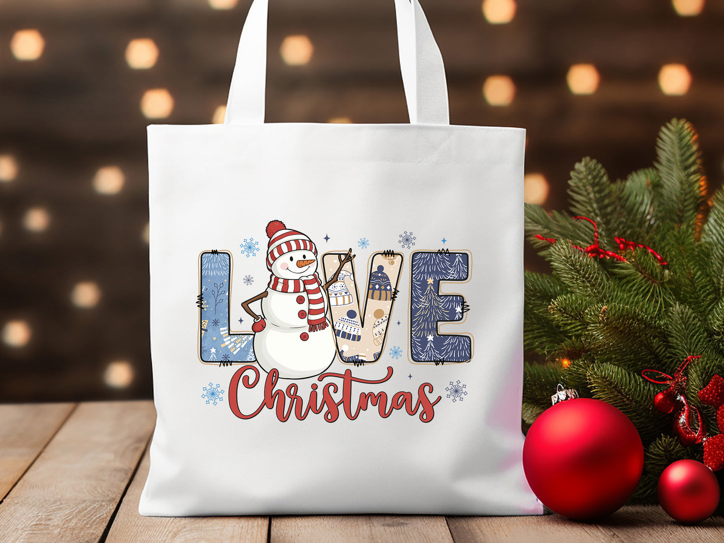 Love Christmas Snowman Sublimation Print