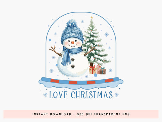 Love Christmas Snowman Sublimation Transfer