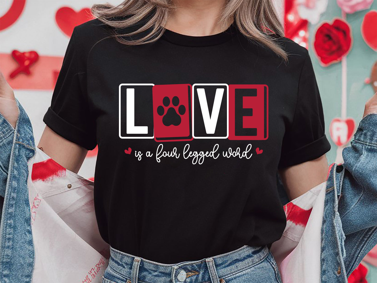 Love Is A Four Legged Word - SVG Valentine Cat Cut File