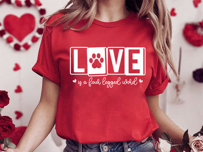 Love Is A Four Legged Word - SVG Valentine Cat Cut File