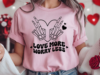 Love More Worry Less - Retro Valentine SVG Design