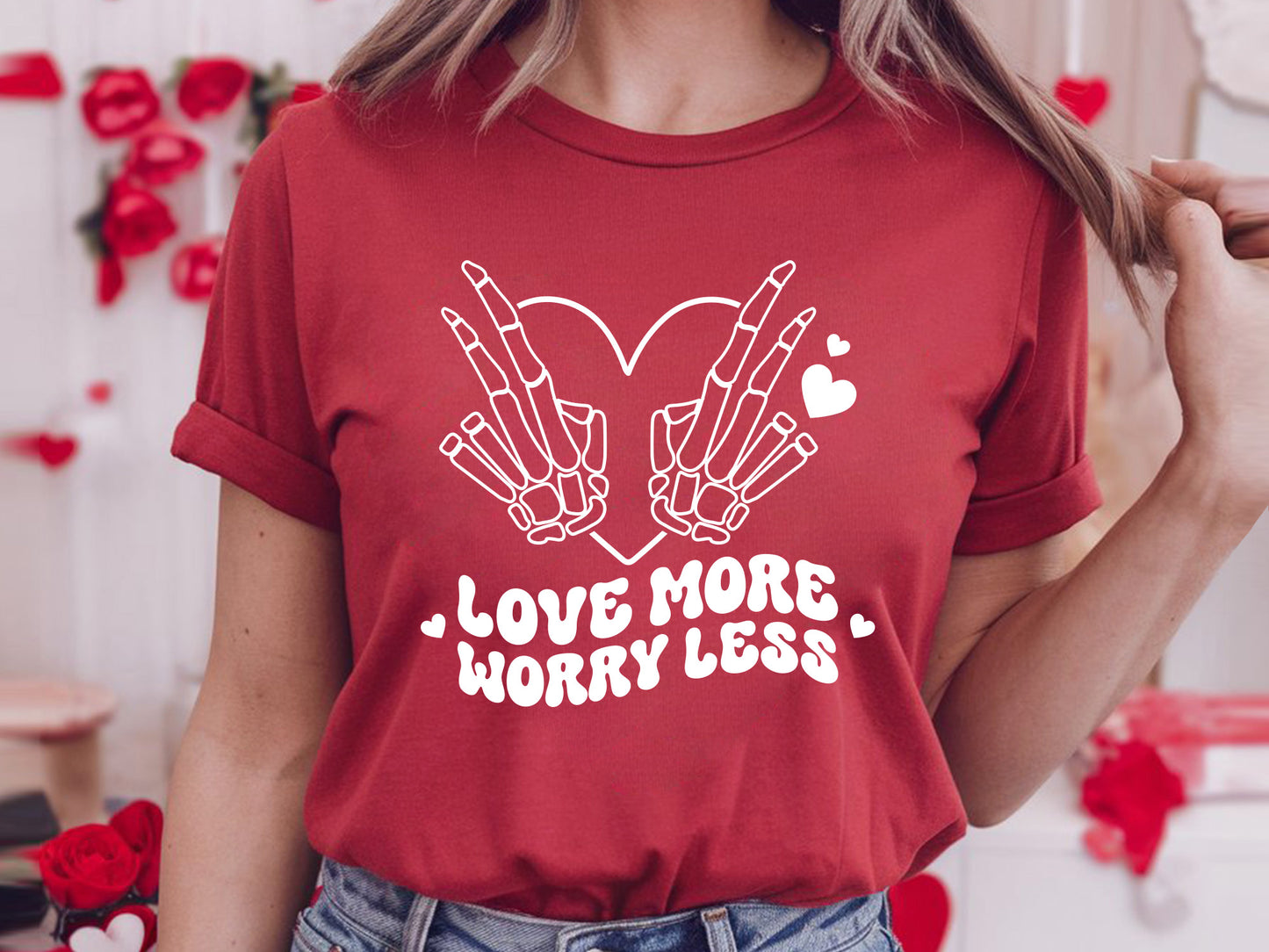 Love More Worry Less - Retro Valentine SVG Design