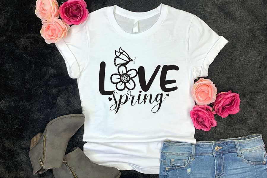 Love Spring - Butterfly Quote SVG