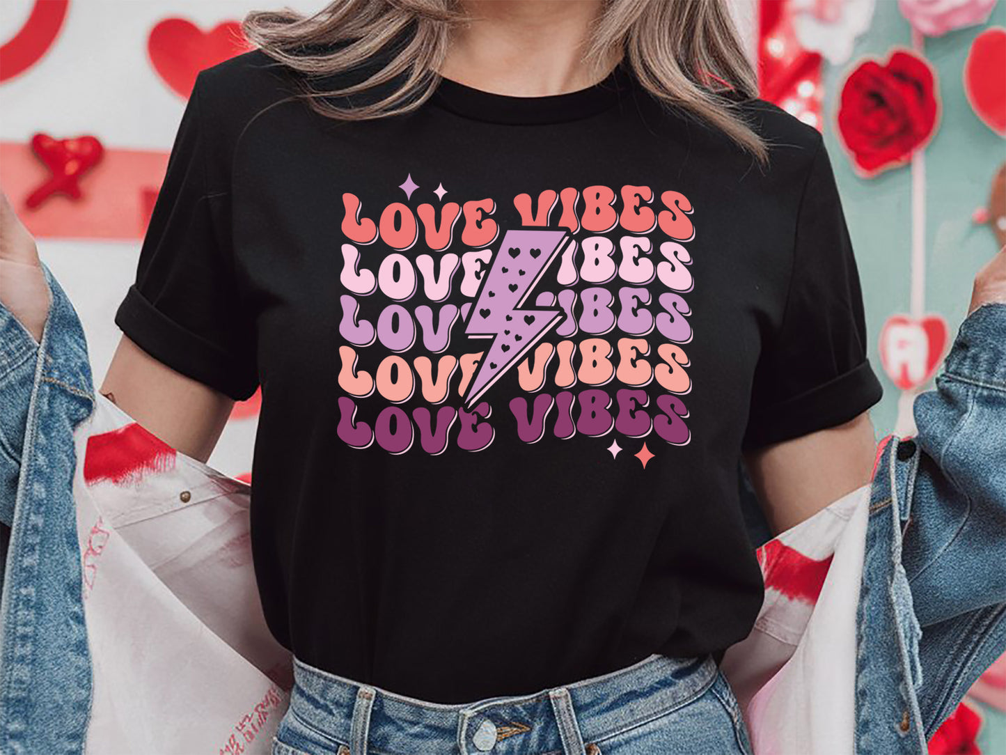 Love Vibes - Retro Valentine Design SVG